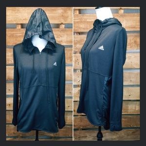 Adidas Half Zip Sweater Hoodie Charcoal/Black - LG
